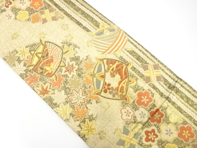 JAPANESE KIMONO / ANTIQUE FUKURO OBI / SILK / WOVEN SPOOL